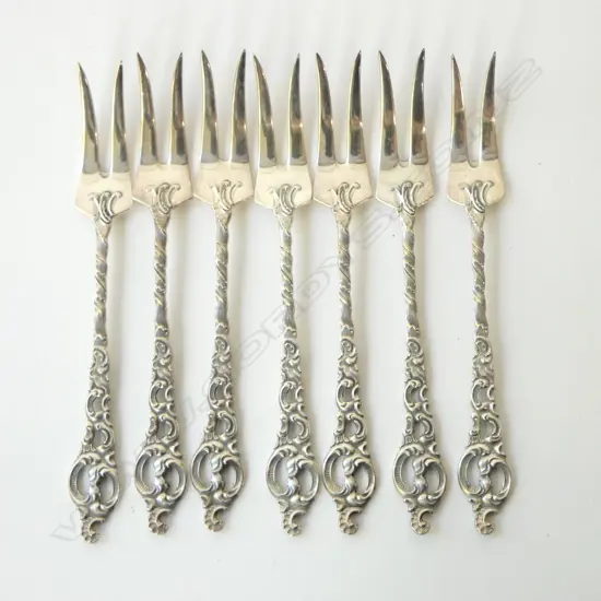 7 ORNATE NORWEGIAN COCKTAIL FORKS