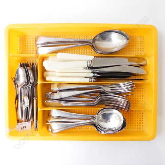 VINTAGE EPNS CUTLERY INCLDS 12 IVORINE HANDLED KNIVES 6 + 6