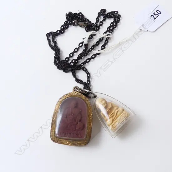 2 VINTAGE THAI AMULETS on CHAIN