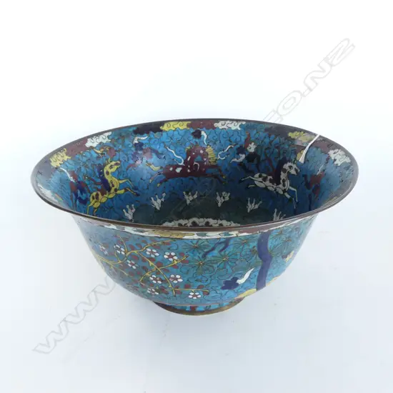 ORIENTAL ENAMEL BOWL H.140mm, 290mm dia
