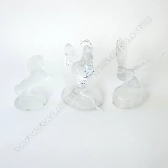 3 GLASS ORNS HORSE H130M DOVE(AF TO WING)130MM ROOSTERH170MM