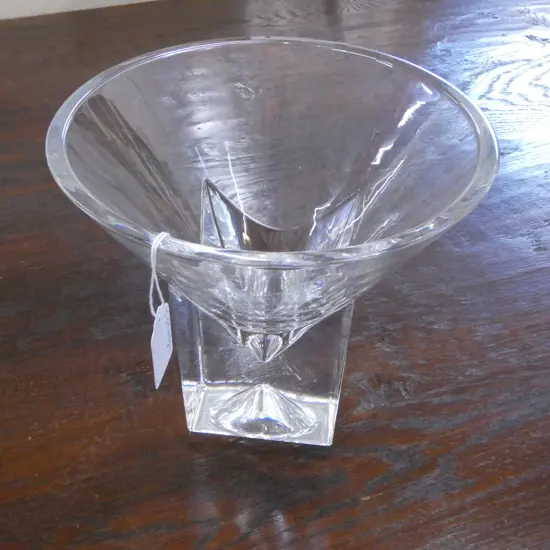 HEAVY ITALIAN DA VINCI CRYSTAL BOWL OR VASE, H.185MM, D.210MM