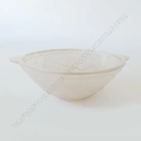 ART DECO GLASS FROSTED BOWL MOLDED DECORATION Dia.220mm