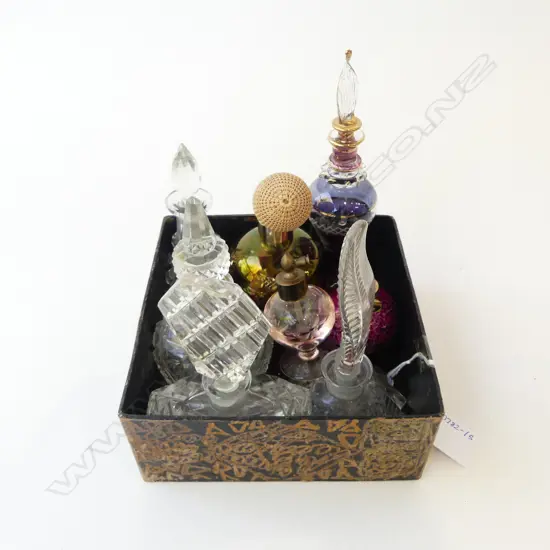 ASST. VINTAGE PERFUME BOTTLES MOSTLY CUT GLASS