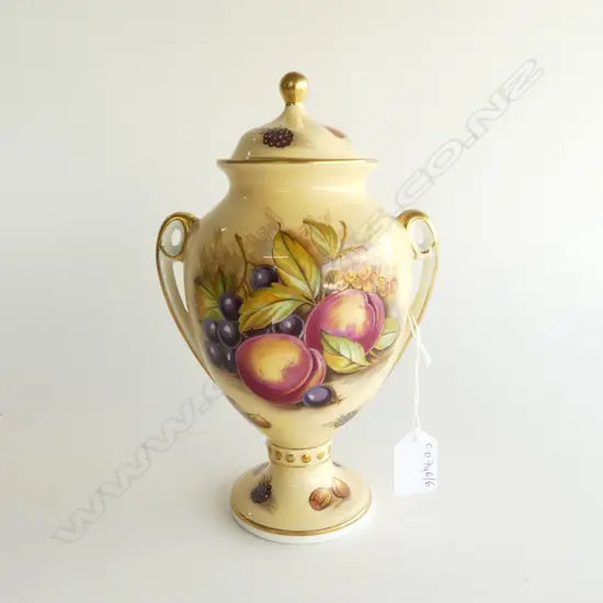 AYNSLEY ORCHARD GOLD LIDDED URN H.220mm