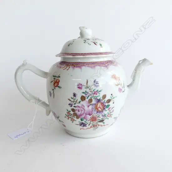 18thC PORCELAIN TEAPOT, REPAIRS H.165mm