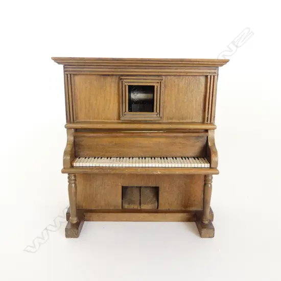 VINTAGE JAPANESE WOODEN PIANO MUSICAL BOX, PLAYS 'I BELEIVE in YESTERDAY'
