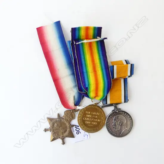 GROUP 3 WW1 WAR MEDALS PR + 14-15 STAR to 893 SPR. W.F. Fincham R.E.