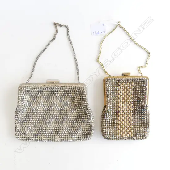 2 VINTAGE BEADED EVENING BAGS W.175mm