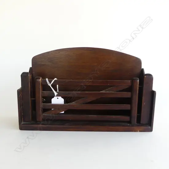 VINTAGE WOODEN LETTER HOLDER, NOVELTY GATE FORM W.260mm