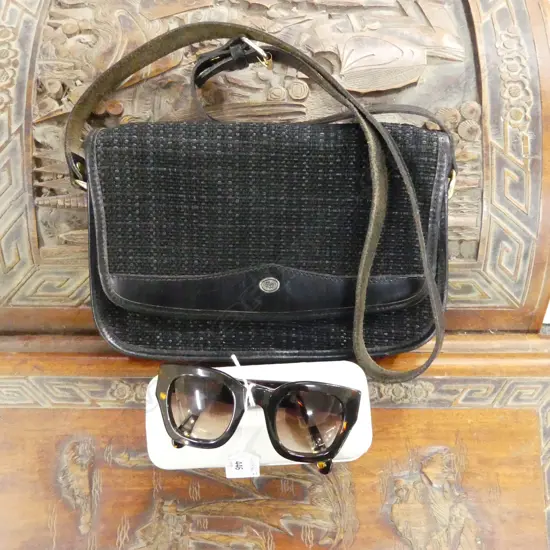 ITALIAN FRANCHETTI BOND HAND BAG + PR ANDREA MOORE SUNGLASSES, CASE AF