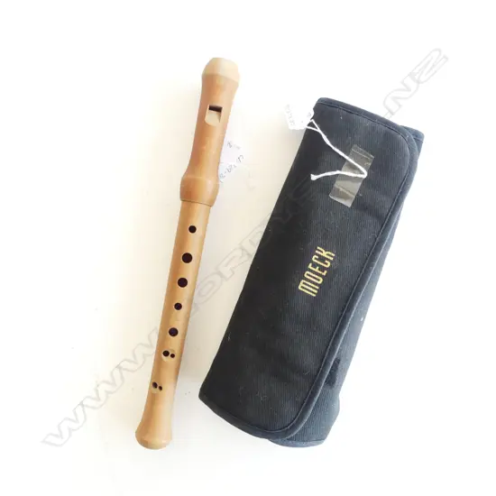 2 WOODEN FLUTES , ONE MOECK IN BAG