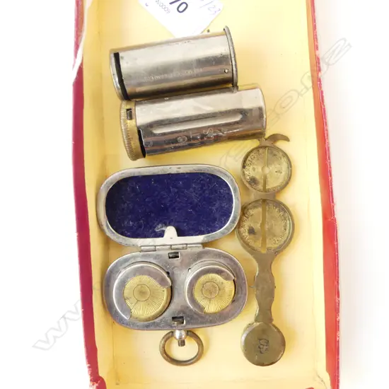 SOVEREIGN CASE, 'MAGIC' & ‘MIDGET” COIN BOXES & PART SOVEREIGN SCALES