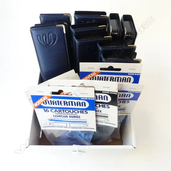  WATERMAN SIX PACKETS OF 16 FOUNTAIN PEN INK CARTRIDGES & 10 CASES 