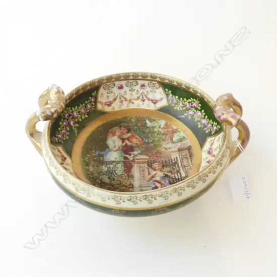 ANTIQUE ROYAL VIENNA PORCELAIN BOWL BEEHIVE MARK, D.220MM