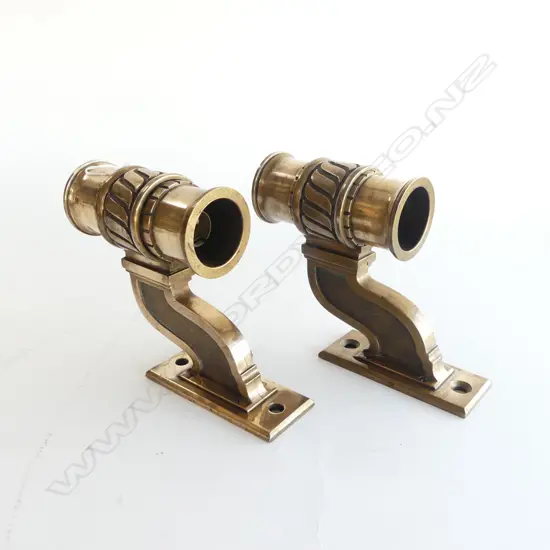 PR SOLID BRONZE 1930s WALL SCONCES H.200mm ea with 2 socket fittings