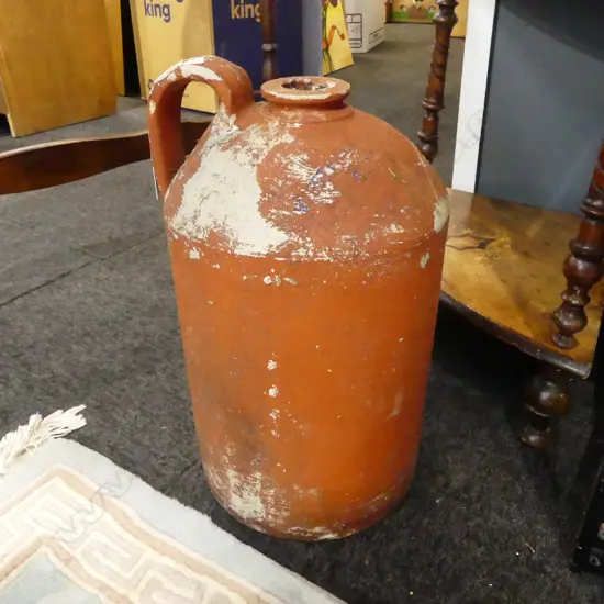 RED PAINTED ACID CROCK H.430mm