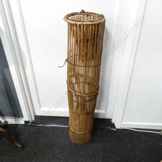 Vintage Traditional Bamboo fish trap; Converts well to a lamp. L.940mm