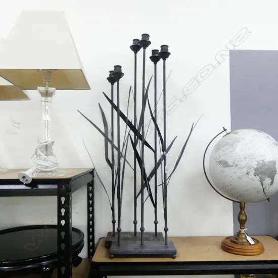 PR METAL CANDLESTICKS AS REED PLANTS H.910mm