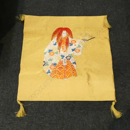 Silk Fukusa gift giving cloth in a paulownia wood box 