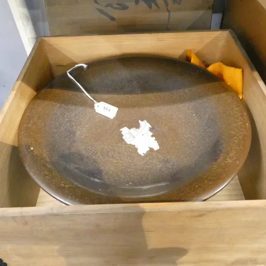 Boxed Japanese Pottery dish Dia.305mm