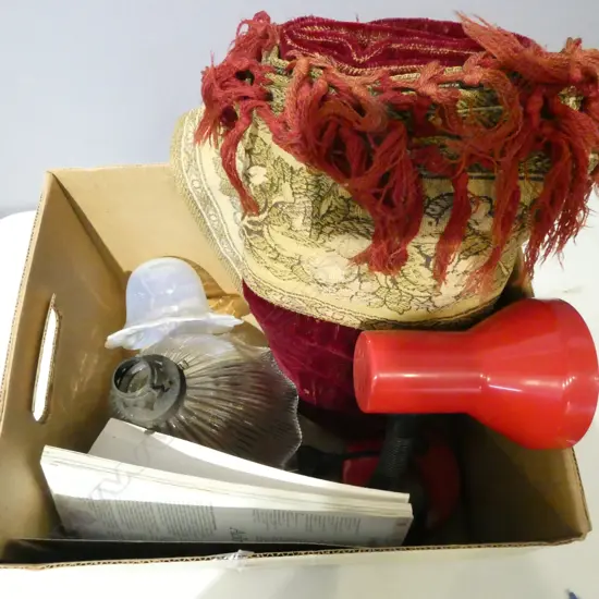 LAMPSHADES/VICTORIAN VELVET TABLECLOTH/BEDSIDE LAMP/BEAD BOOK