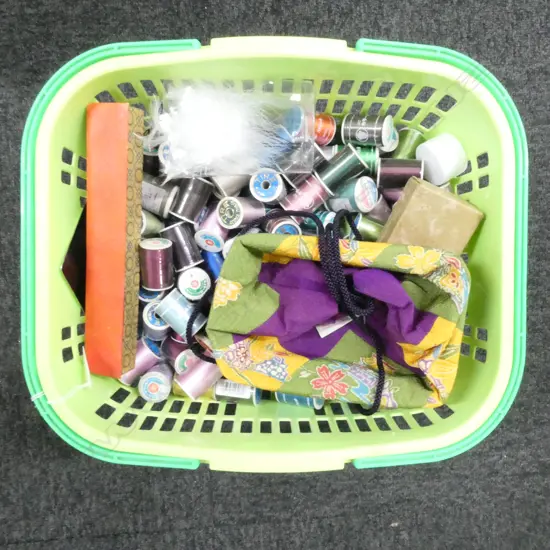 BOX OF JAPANESE COTTON REELS ETC