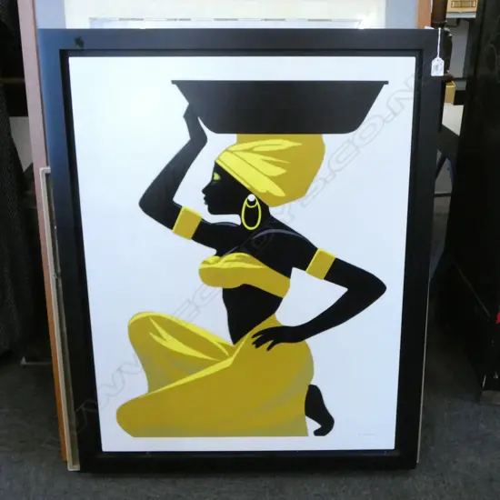 BARRY McCORMICK, KNEELING AFRICAN WOMAN, ACRYLIC ON BOARD 900x700mm