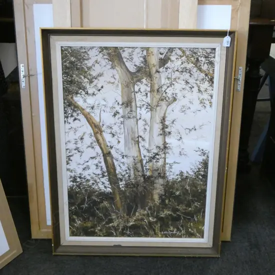 JUDITH MORETON 'APRIL AT TATUANUI' OIL ON BOARD '75 750x545mm