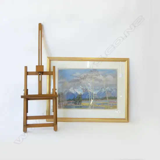 KITTY AIRINI VANE, MOUNTAIN LANDSCAPE, WC 370x545mm foxing + EASEL