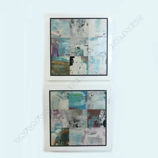 JODY HOPE GIBBONS (NZ b.1966) 'REVEAL 1 & 3' MIXED MEDIA 2014 300x300mm