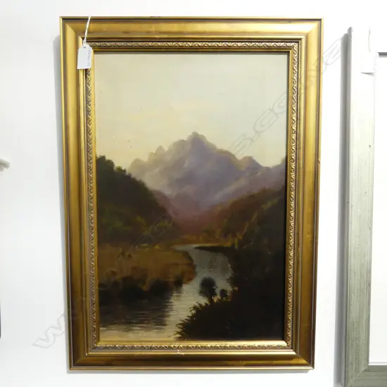 UNKNOWN ARTIST, N.Z. LANDSCAPE, OIL ON CANVAS, 440x290mm