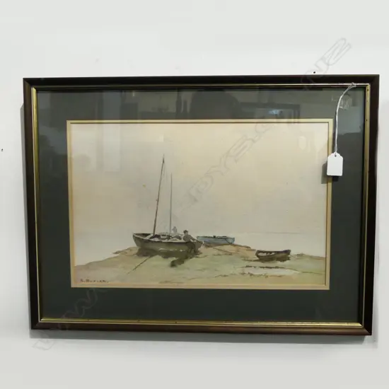 R. BUTLER, 'EBTIDE' CHRISTCHURCH, WATERCOLOUR, 260x410mm