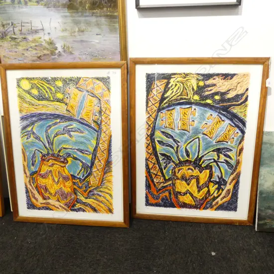 2 ROBYN HUGHES LITHOGRAPHS 'ITEMS OF EXCHANGE I & II' ED. OF 80 '96 760x560mm