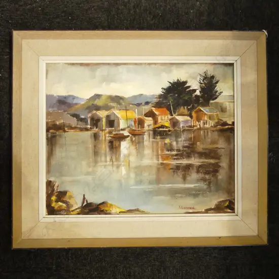 FLORENCE LUXFORD 'HUTT ESTUARY' OIL ON BOARD 395x495mm