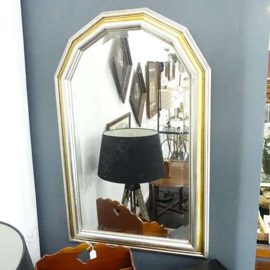 MODERN MIRROR, SILVER & GOLD FRAME 1040x670mm