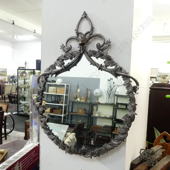 ORNATE METAL FRAMED MIRROR 330mm dia