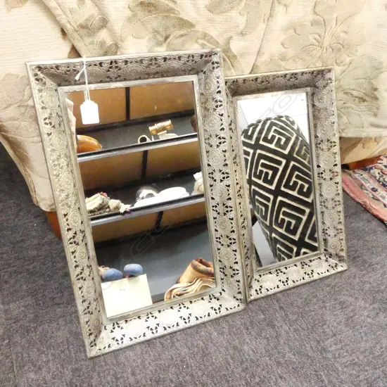2 MIRRORS w. SILVER METAL FRAME 475x300mm