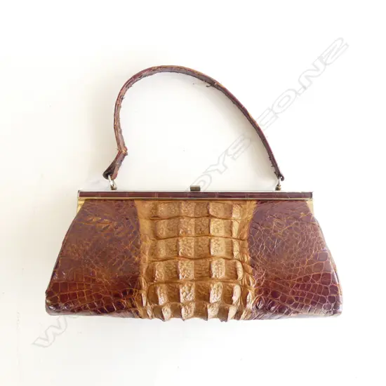 VINTAGE CROCODILE HANDBAG W.320mm FAULTS WITH HANDLE