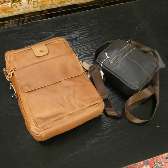 2 NEW LEATHER BAGS H.380mm