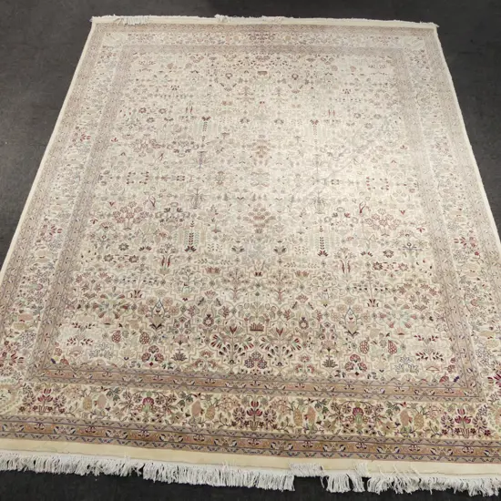 HAND KNOTTED WOOL PILE RUG, IVORY TONE 2970x2460mm