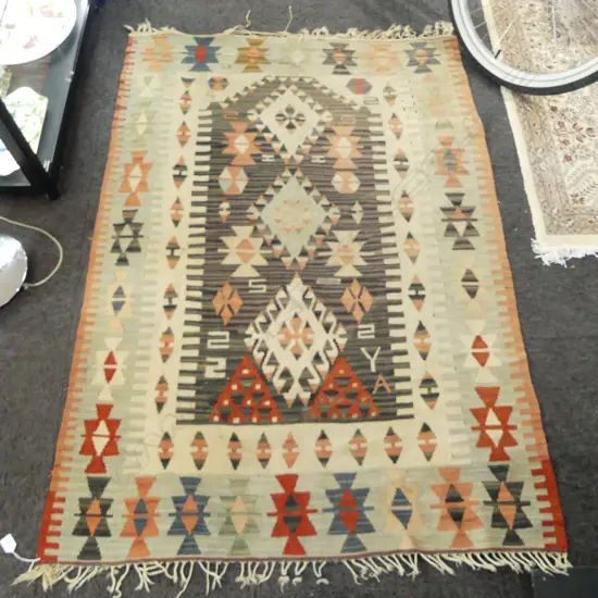 VINTAGE KELIM RUG EARTH TONES L1560 W1120