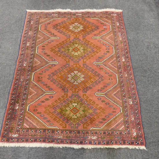 HAND KNOTTED PERSIAN RUG PINK COLOURS L1680 W1130