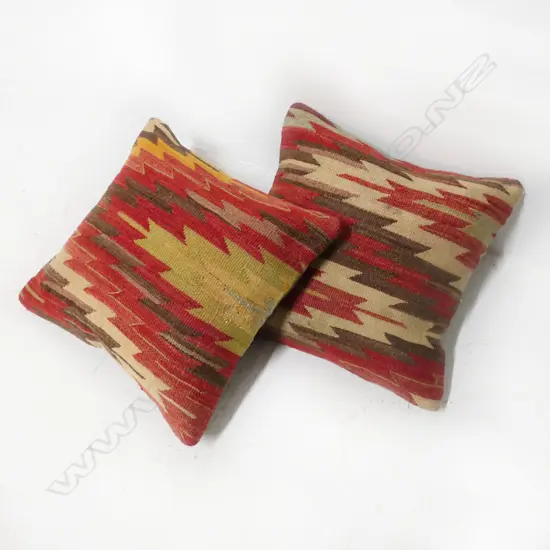 PR OF VINTAGE KILIM CUSHIONS, 450 x 450mm