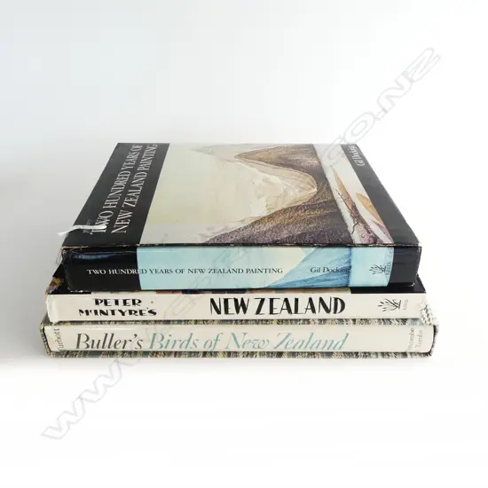 3 NZ BOOKS; BULLERS BIRDS, PETER McINTYRE, 200 YEARS PAINTING