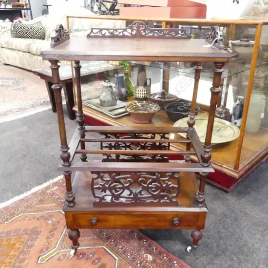 VICTORIAN MAHOGANY CANTERBURY