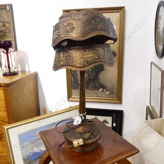 ETHNIC ETCHED METAL TABLE LAMP H.480mm