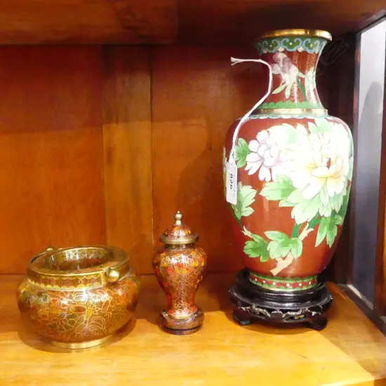 3 PCES CLOISONNE H.240mm