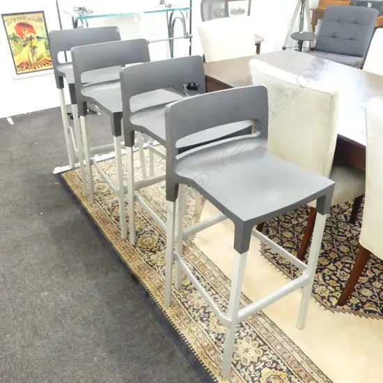 4 DIVO 'ANTRACITE' STOOLS H.970mm