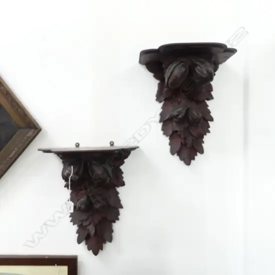 PR VICTORIAN CARVED WOODEN BRACKETS H.415mm